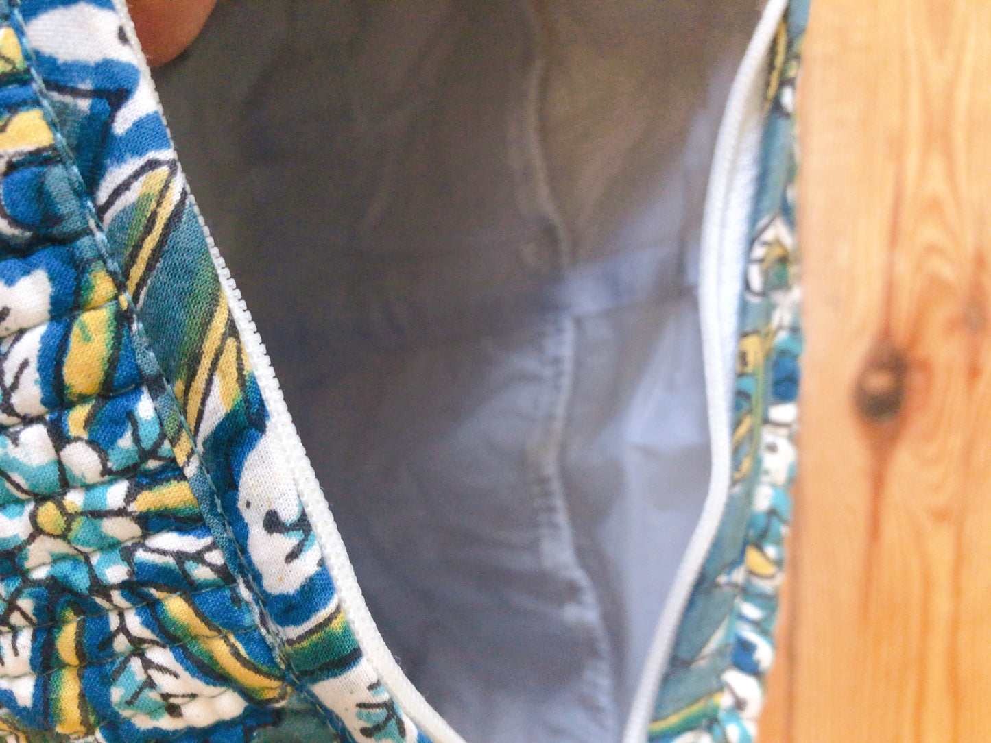 Trousse maquillage coton indien matelassée intérieur étanche