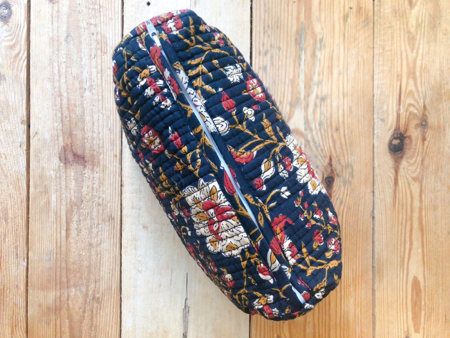 Trousse maquillage coton indien matelassée intérieur étanche