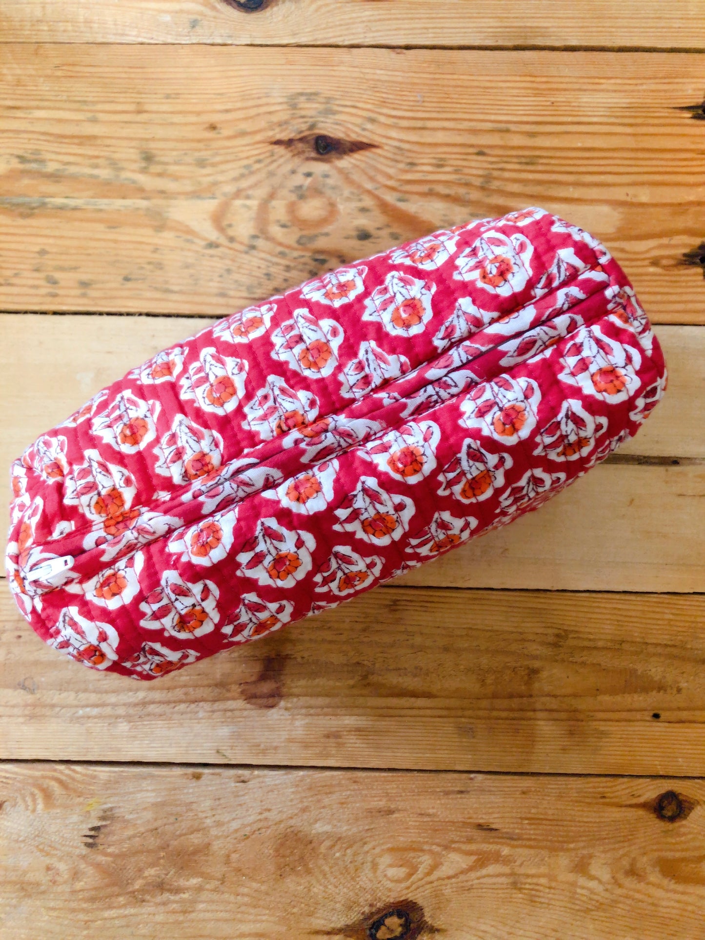 Trousse maquillage coton indien matelassée intérieur étanche