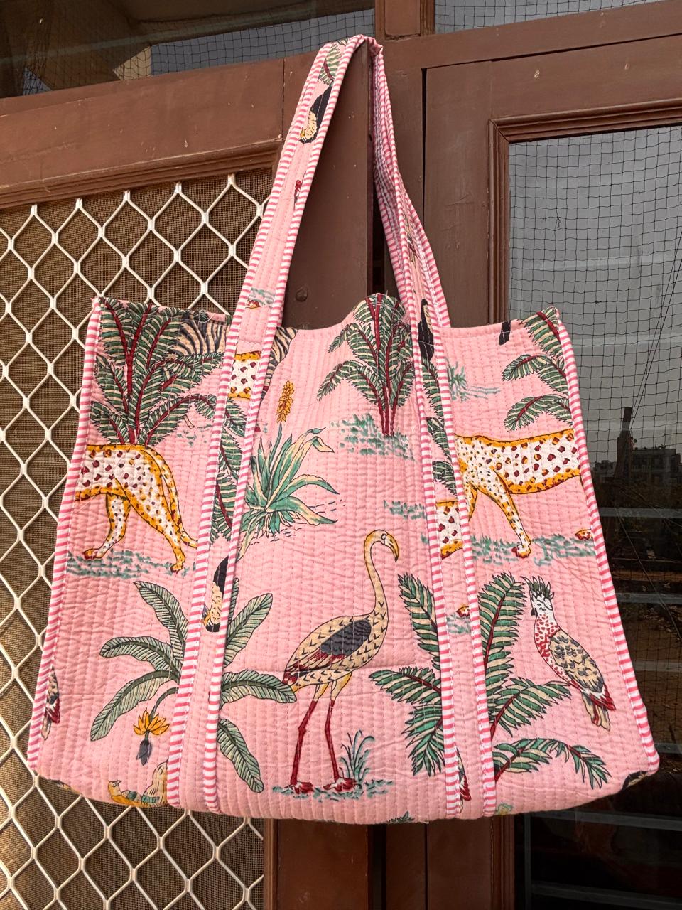 Sac en voile de coton indien matelassé et doublé lavable en machine