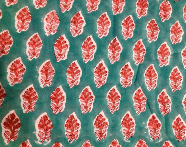 Coupon voile de coton indien block Print