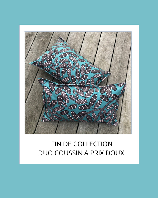 Duo de coussin rectangle  60X40 CM/ lagoon turquoise