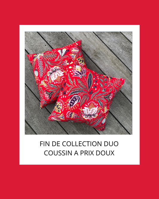 Duo de coussin carré  40x40 CM/ euphoria rouge