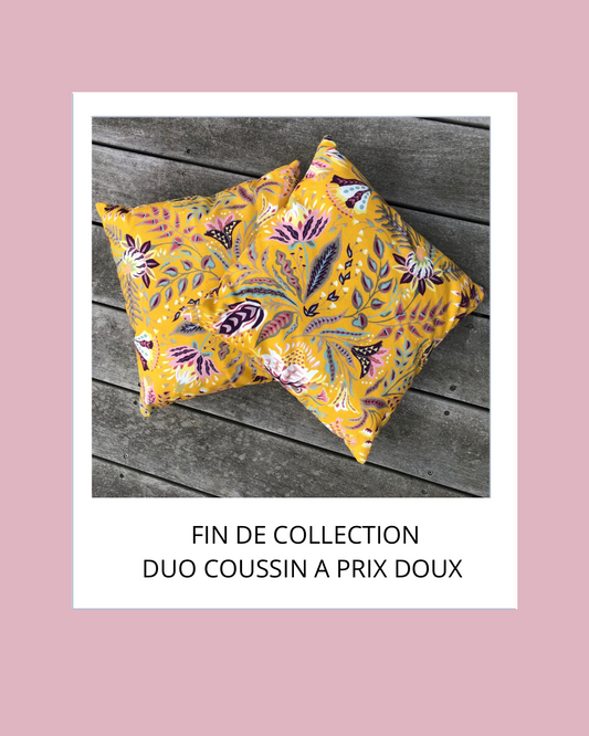 Duo de coussin carré  40x40 CM/ euphoria jaune