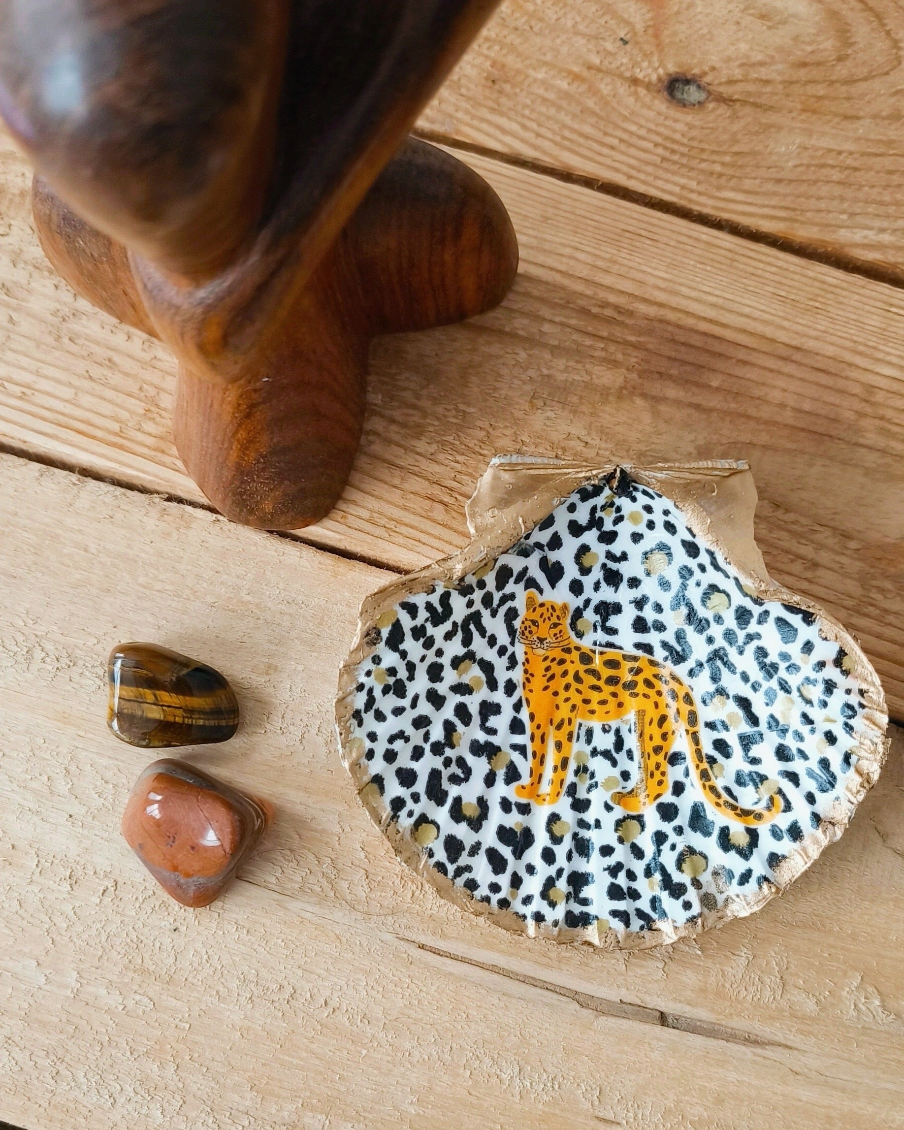 Coquille Saint jacque motif graou décorative , porte bijoux , recharge pierre 
