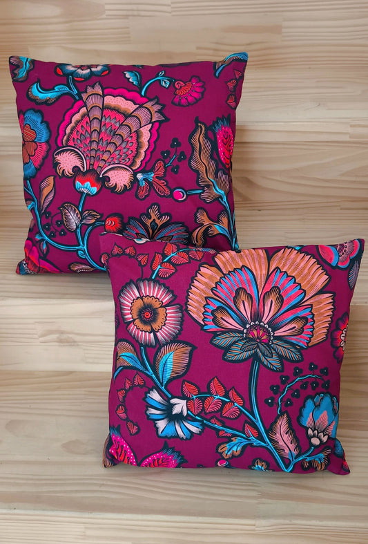 Coussin décoratif en coton 40x40 déhoussable avec zip et lavable en machine