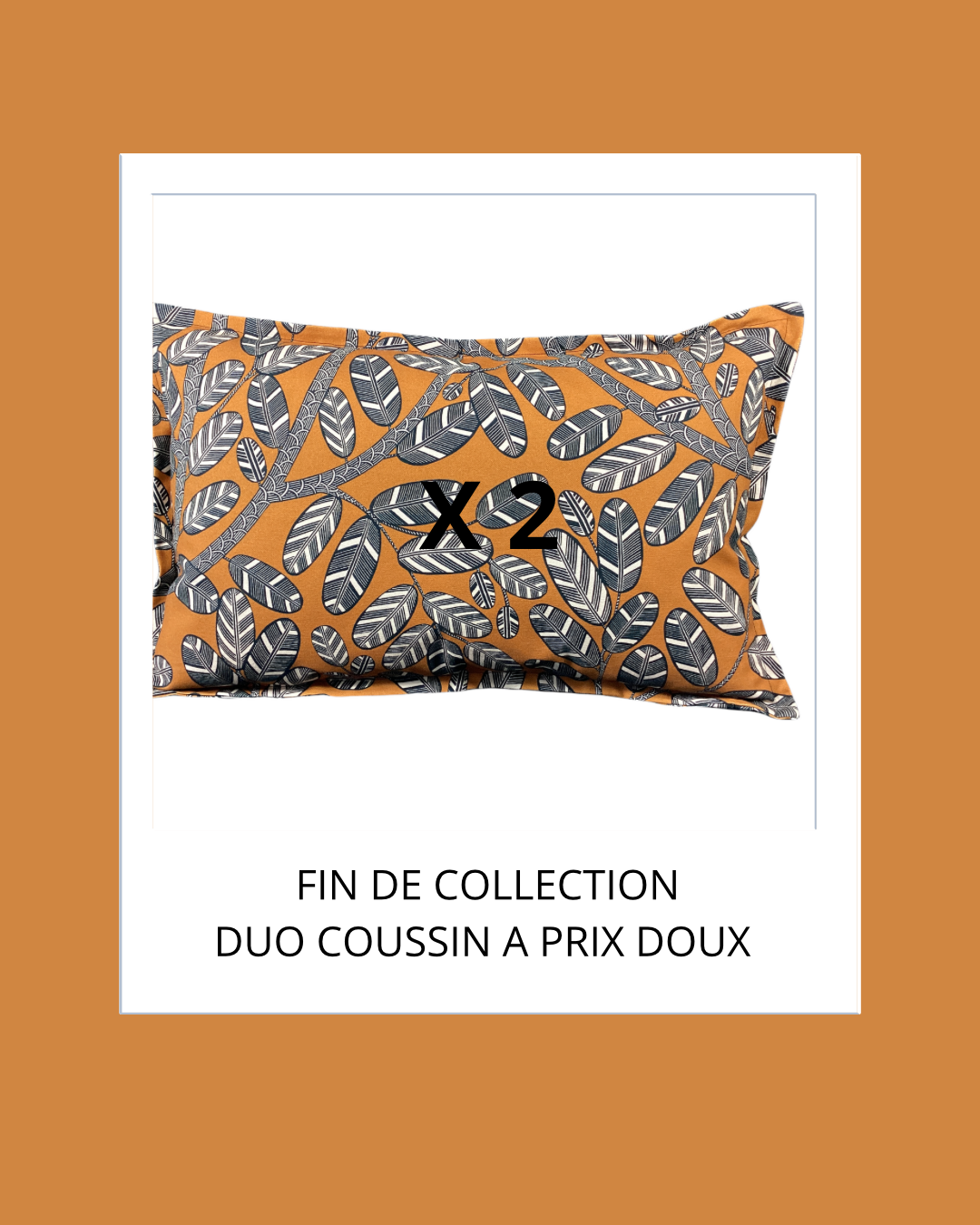 Duo housse de coussin rectangulaire  60X40 CM/ lagon orange