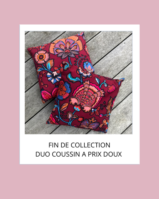 Duo de coussin carré  40x40 CM/ Bali rose