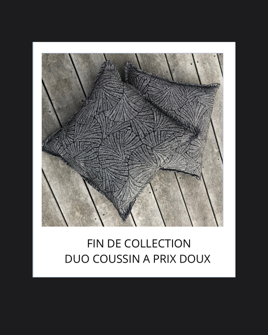 Duo de coussin carré  60X60 CM/ jacquard noir