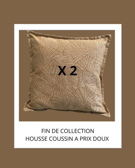 Duo de coussin carré  60X60 CM/ jacquard moutarde