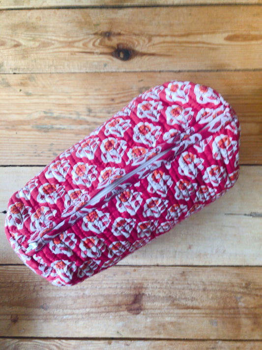 Trousse maquillage coton indien  matelassée intérieur etanche