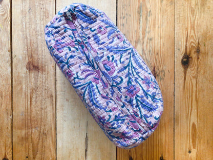 Trousse maquillage coton indien  matelassée intérieur étanche