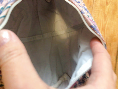 Trousse maquillage coton indien  matelassée intérieur étanche