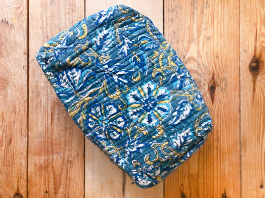 Trousse maquillage coton indien  matelassée intérieur étanche