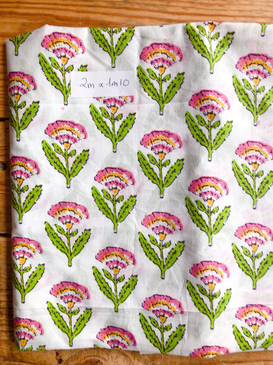 Coupon voile de coton indien 2m x1m10