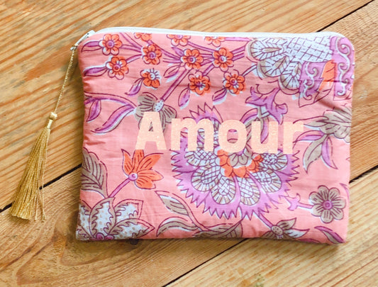 Petite Pochette message pailleté – Format 18,5x14cm