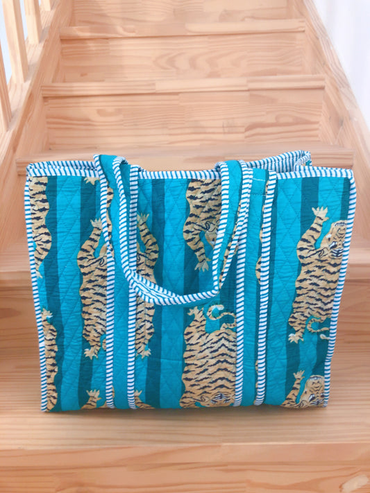 Sac tot bag indien coton matelassé rayures et tigres (Copie)