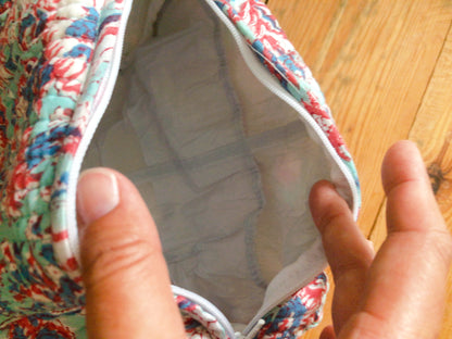 Trousse maquillage coton indien  matelassée intérieur étanche