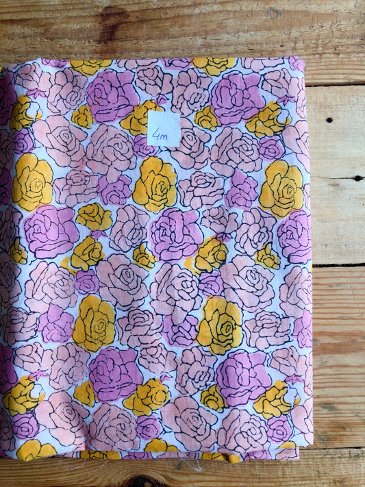 Coupon tissu voile de coton indien  4m x1m10