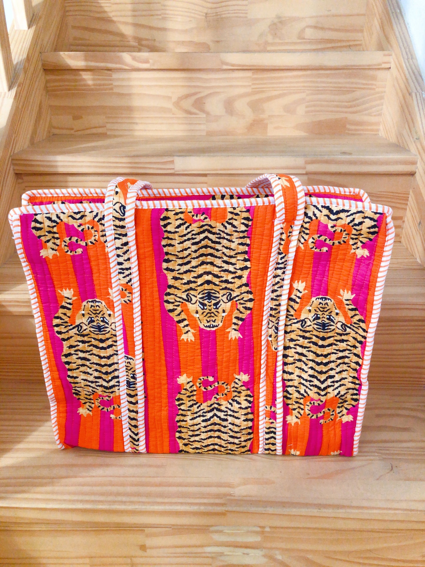 Sac tot bag  indien AVEC ZIP en coton matelassé