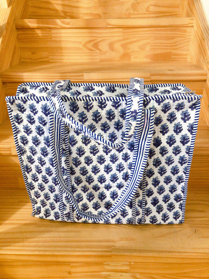 Sac tot bag  indien AVEC ZIP en coton matelassé