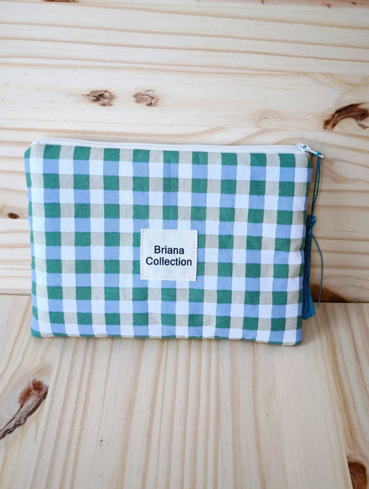 Pochette en coton. Avec zip et pompon