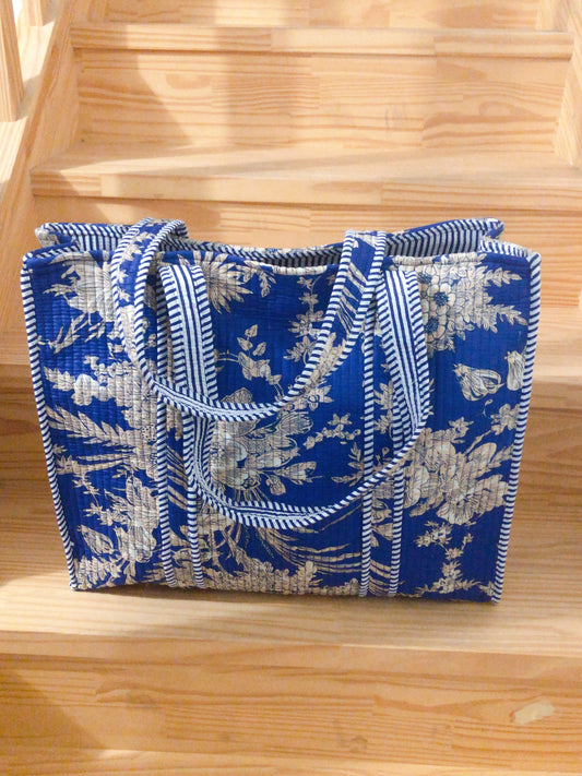 Sac fourre tout matelassé en coton indien 